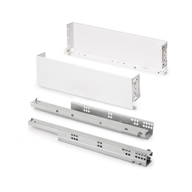 Emuca - 3274212 Tiroir extérieur Simplex 25kg hauteur 122mm, profondeur 440mm, acier, peint en blanc