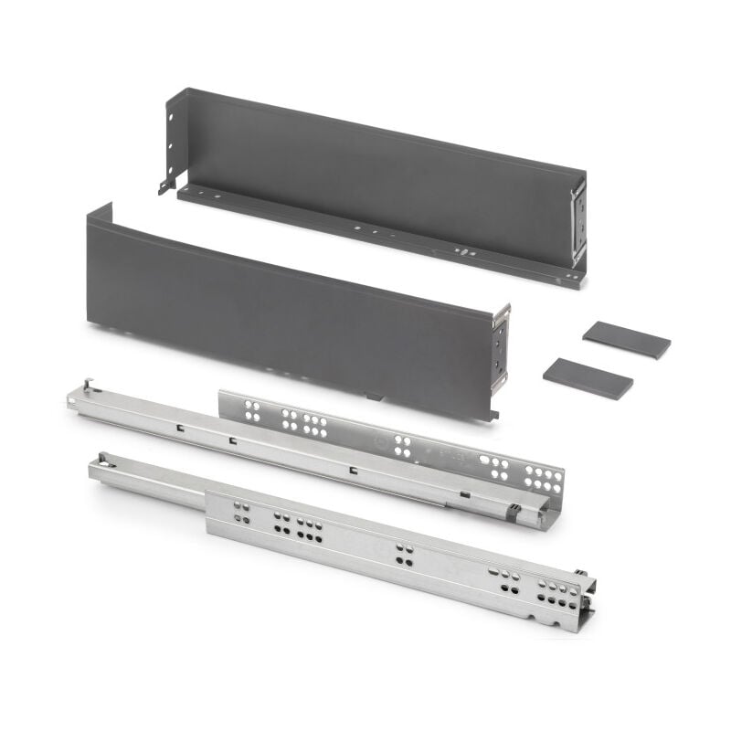 Emuca - 3274335 Tiroir extérieur Simplex 25kg hauteur 122mm, profondeur 490mm, acier, Gris antracite