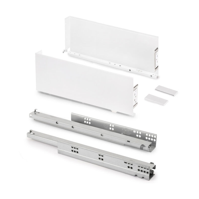 Emuca - 3274412 Tiroir extérieur Simplex 25kg hauteur 159mm, profondeur 440mm, acier, peint en blanc