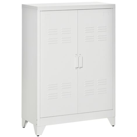 Tiroir métallique polyvalent avec porte à lames magnétiques. Dimensions : 75 x 33 x 110 cm. Couleur : blanc.