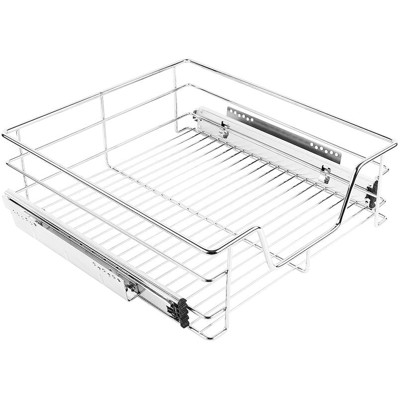 1 x Tiroir Téléscopique de Cuisine, Charge Max. 12 kg, Rails Inclus - Panier de Rangement Coulissant - pour Placard 46 cm