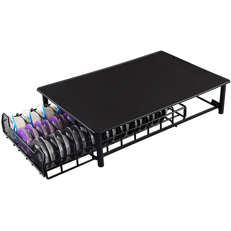 Skecten - Tiroir Porte Dosettes à Café x60 - Support Capsules en Métal Rangement - Noir