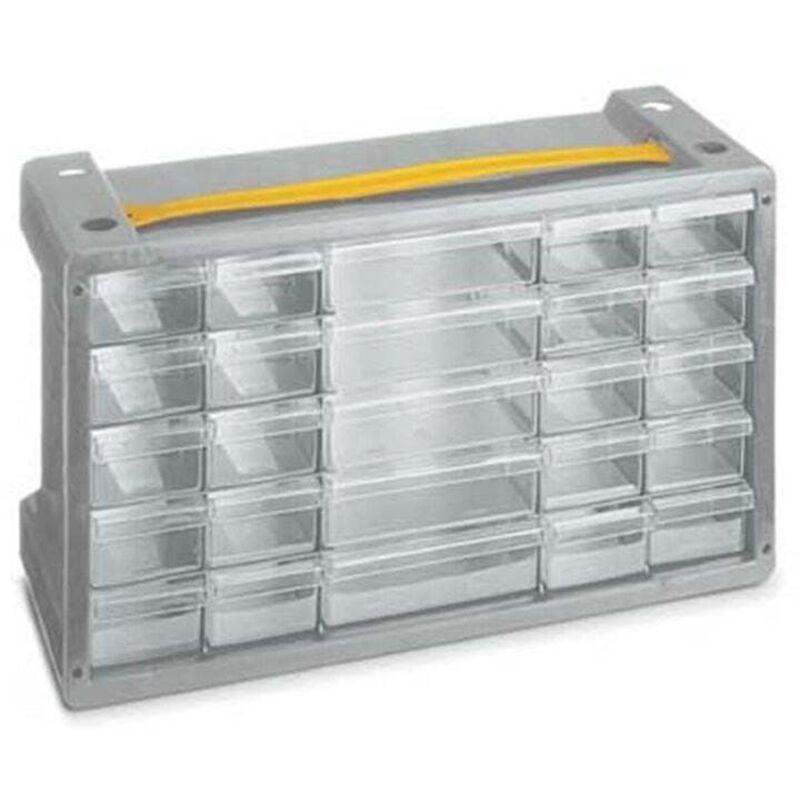 CENTRALE BRICO Casier à vis plastique 25 tiroirs, H. 24 x l. 40.5 x P. 15 cm