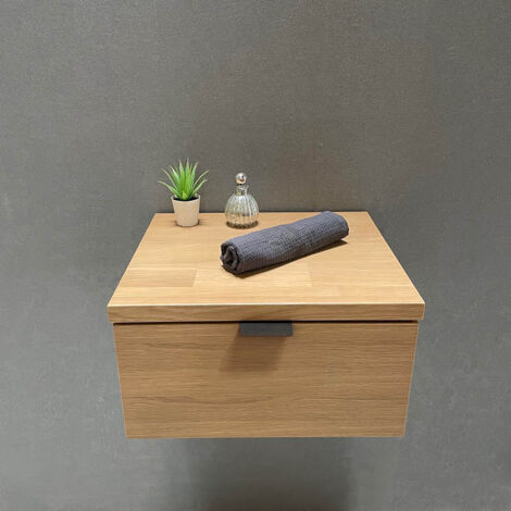 Tiroir suspendu 48 cm en chêne - Massif naturel - Meuble de salle de bain design et fonctionnel