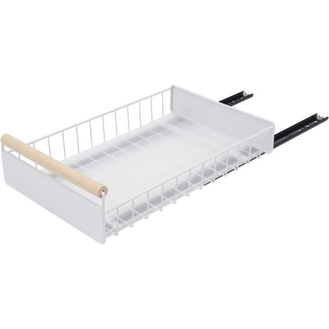Tiroir télescopique de 24 cm - Extensible Organiseur d'armoire cuisine Avec poignée Pas perçage nécessaire pour la et salle bain