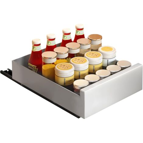 Tiroir télescopique, organiseur, tiroir mise à niveau, de cuisine, tirette, extensible (blanc, 30 cm) Blanc. cm