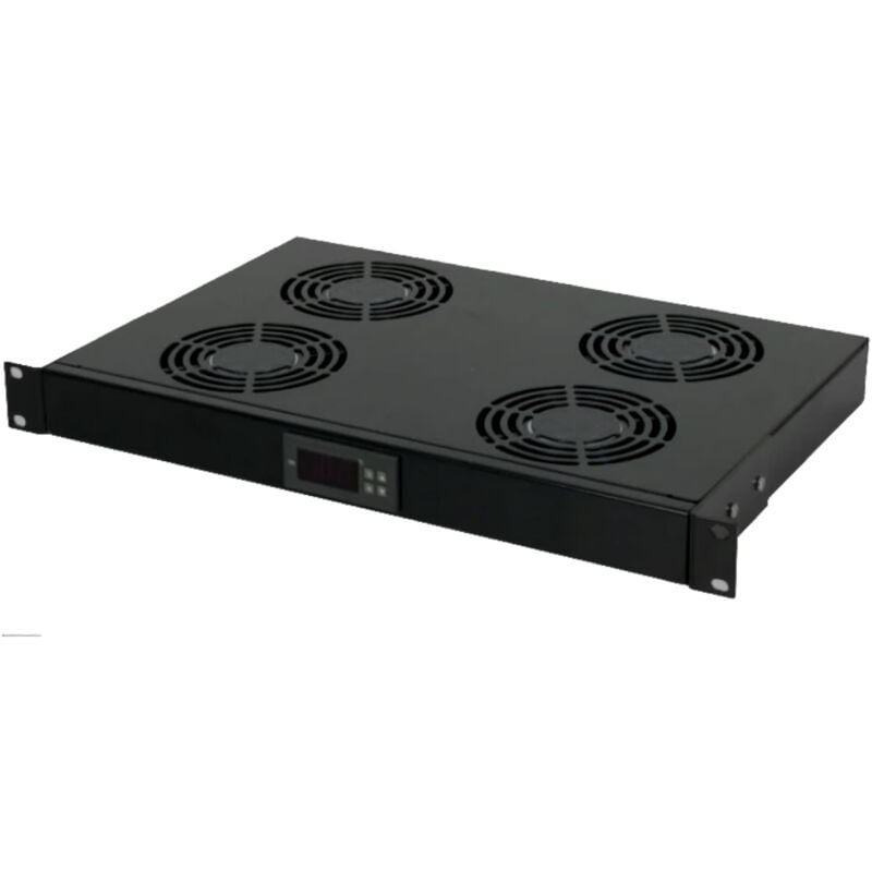Tiroir ventilé avec 4 ventilateur + thermostat, 1 unité pour coffret et baie 19"