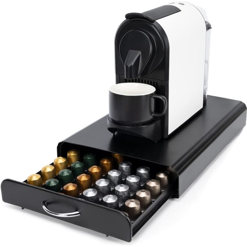 Tiroirs à capsules de café compatible pour Nespresso,Tiroir de rangement pour 60 capsules,Porte dosettes de café,Supports pour Capsules.