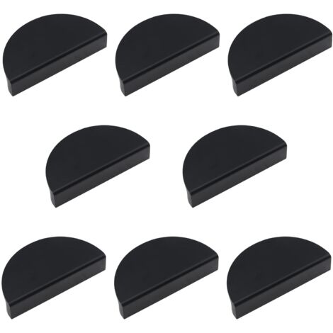 Tiroirs à demi-lune, 8 pièces, poignées de placard en alliage d'aluminium, boutons semi-circulaires décoratifs (noir mat)