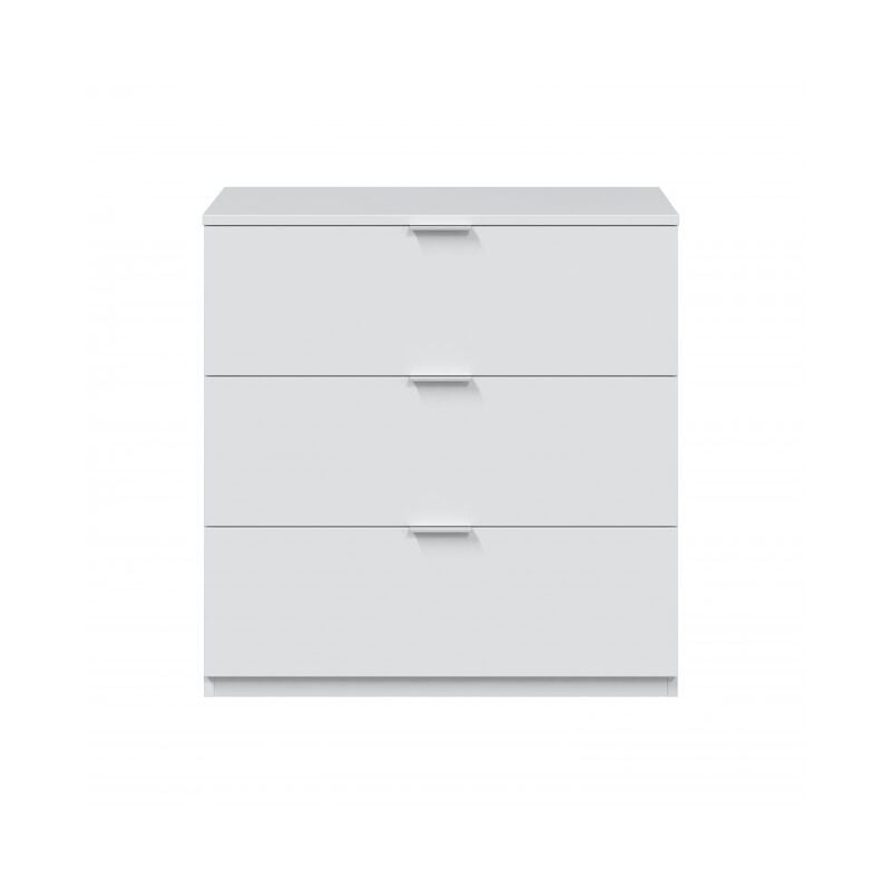 Commode 3 tiroirs blanc mat