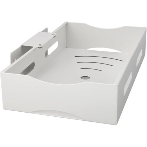 Tiroirs Coulissants pour Armoires de Cuisine, Organiseur D'armoire Coulissant avec Rails en Douceur, sans Installation Perçage, Forte capacité White L