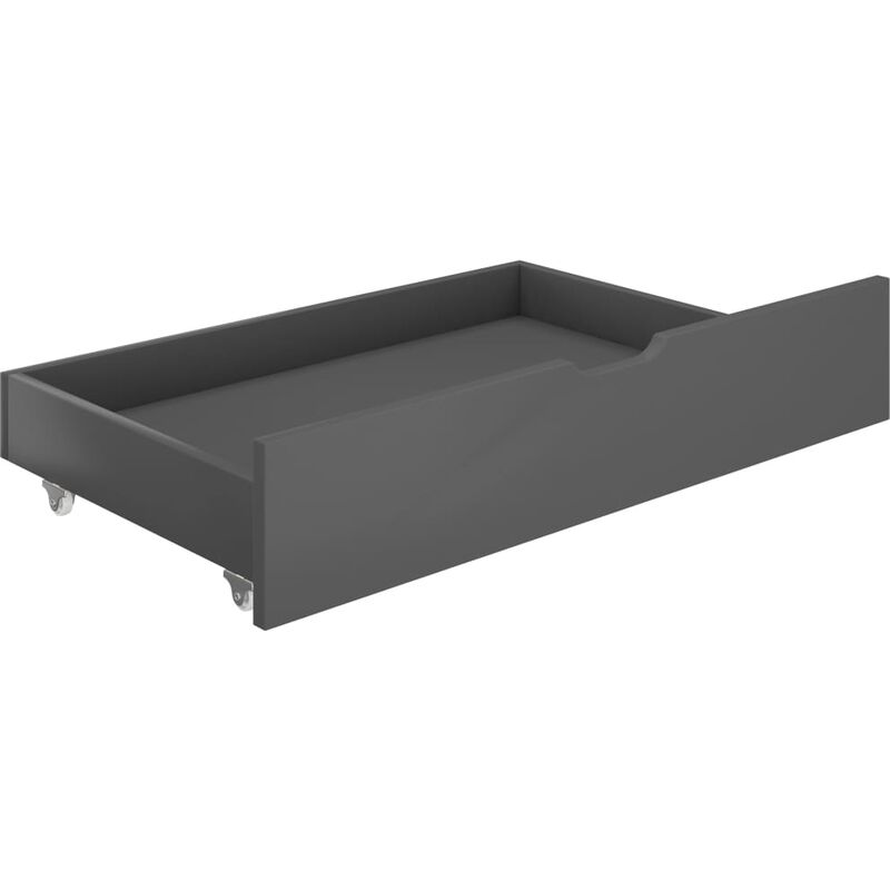 Tiroirs de lit 2 pcs Gris foncé Bois de pin massif