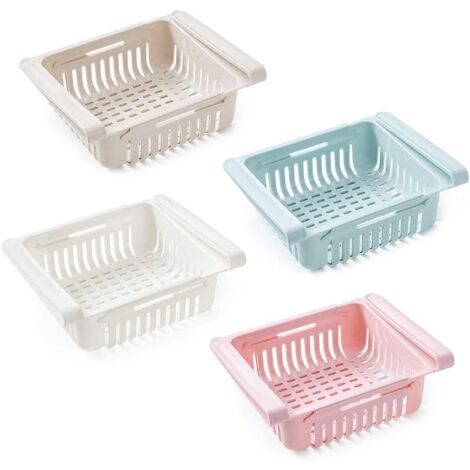 Tiroirs de réfrigérateur, Boîte de rangement pour réfrigérateur, Boîte de rangement pour réfrigérateur, support de tablette de réfrigérateur extensible pour organisateur (paquet de 4)-Fei Yu