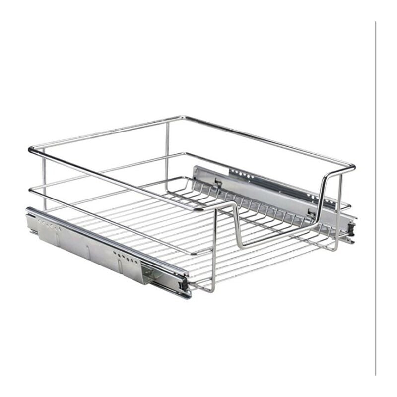 Tiroirs Téléscopique de Cuisine, Panier Treillis Métallique pour Placard, Panier de Rangement, Panier de Rangement Coulissant (46 cm)