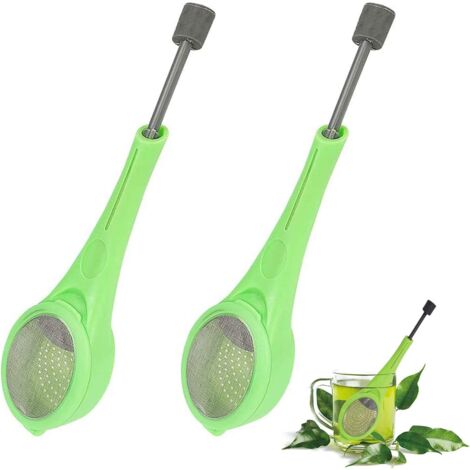 Tisane avec Filtre Infuseurs Piston à Thé Infuseur Diffuseur à Thé Passoires à thé en feuilles Thé avec Soucoupe infuseur infuseurs à thé en forme de feuilles Théière à thé vert 2 pcs,