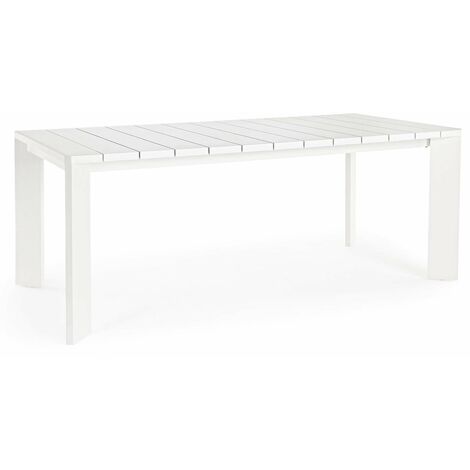 Tisch "Atlantic" aus Aluminium mit Platte für Garten und Veranda 188 cm -Weiß / Tisch