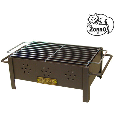 IMEX EL ZORRO TISCH-HOLZKOHLEGRILL MIT VERZINKTEM GRILLROST 31 X 21 X 14 CM - 71431