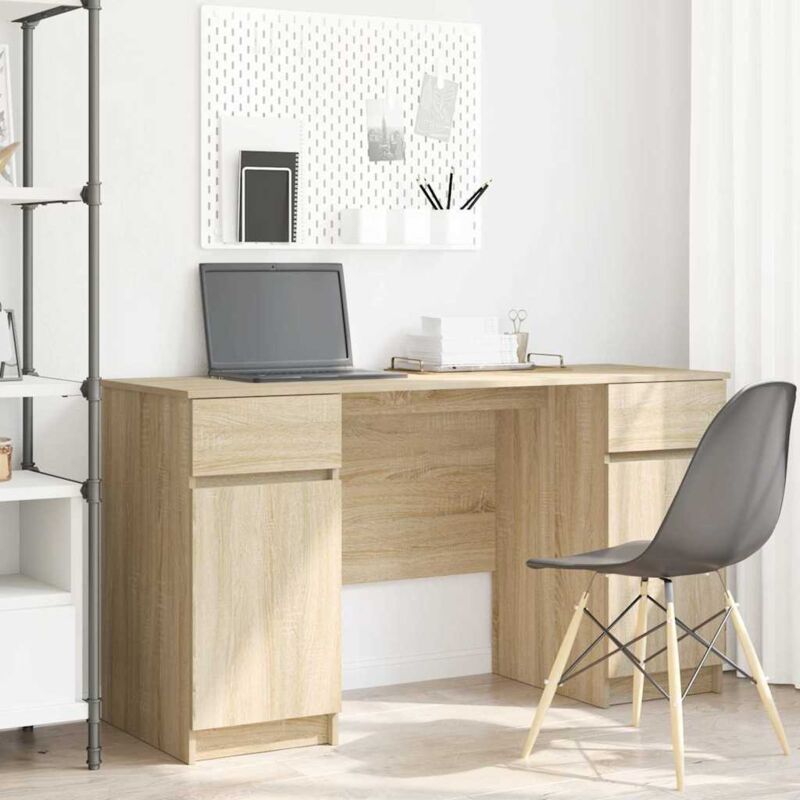Schreibtisch Sonoma Eiche 140 X 49 X 76 Cm Holzwerkstoff Vidaxl