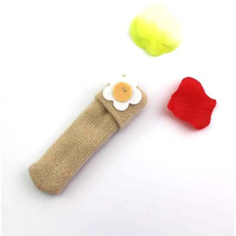 Tisch- und Stuhlbeinsocken, doppelt gestrickt, geräuscharm, strapazierfähig, beige mit Saum