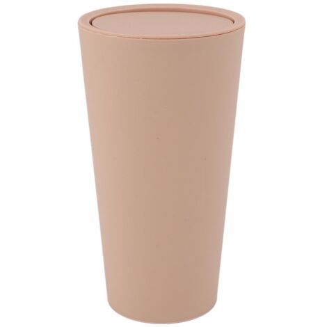 Tischabfalleimer mit Schwingdeckel, Mini-Abfalleimer aus ABS im minimalistischen Design für Büro, Schlafzimmer und Zuhause – Farbe: Khaki