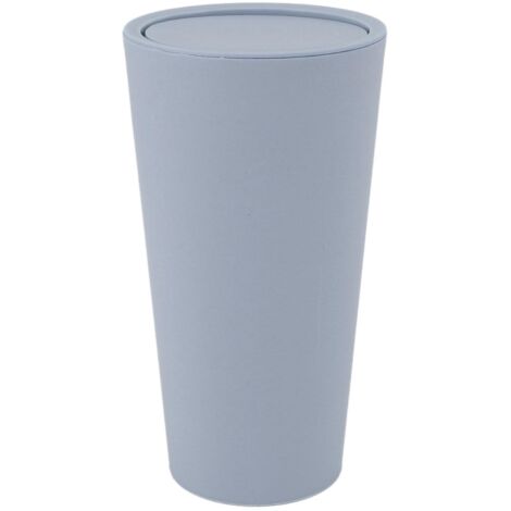 Tischabfalleimer mit Schwingdeckel, minimalistisches Design, Mini-Abfalleimer aus ABS für Büro, Schlafzimmer, Zuhause – Hellblau