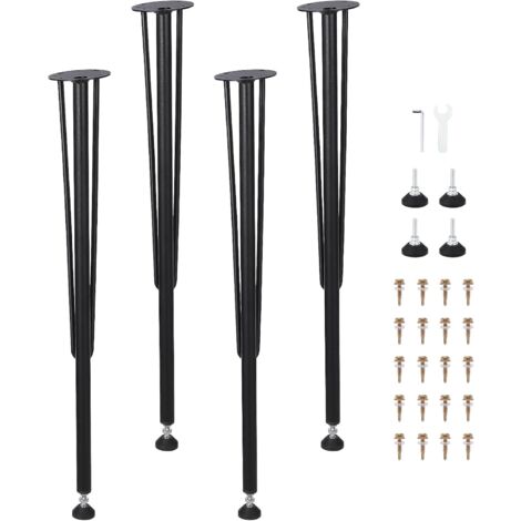 Tischbeine 4er Set Hairpin Leg Haarnadelbeine Tischgestell Tisch Tischkufen Legs Esstisch Harpins Tischbein Schwarz - 68cm