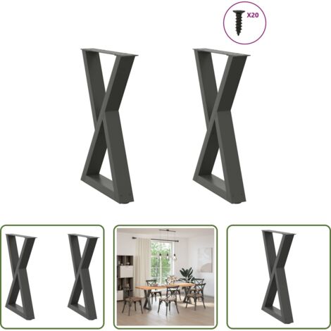 Tischbeine -  Esstisch Beine 2 Stk. Anthrazit 60x(72-73,3) cm Stahl