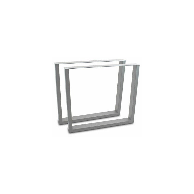 Tischbeine Tischkufen Tischgestell Tischuntergestell Stahl Metall Eckig (100x72, Grau)