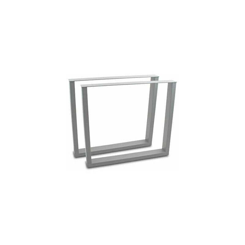 Tischbeine Tischkufen Tischgestell Tischuntergestell Stahl Metall Eckig (90x72, Grau)