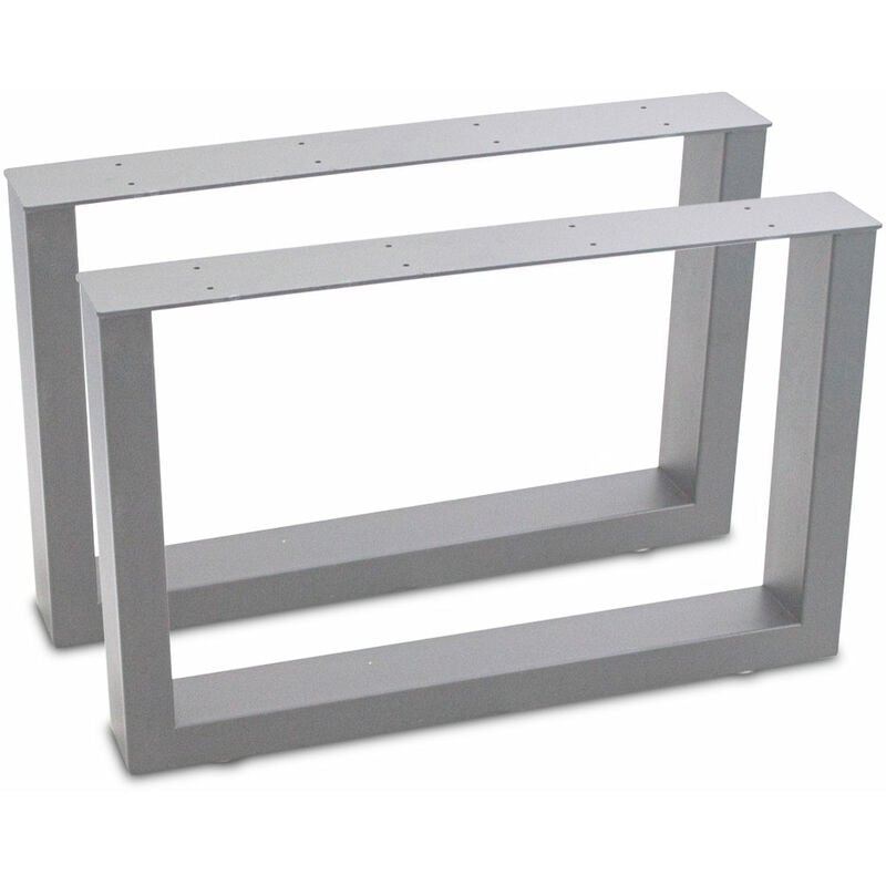 Tischbeine Tischkufen Tischgestell Tischuntergestell Stahl Metall Eckig (64x40, Grau)
