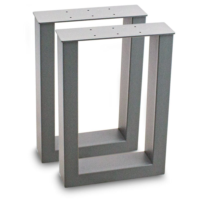 Tischbeine Tischkufen Tischgestell Tischuntergestell Stahl Metall Eckig (40x43, Grau)
