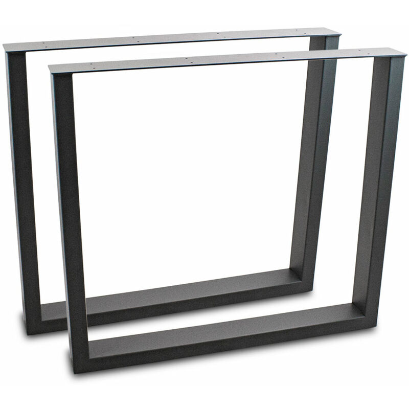 Tischbeine Tischkufen Tischgestell Tischuntergestell Stahl Metall Eckig (60x72, Schwarz)