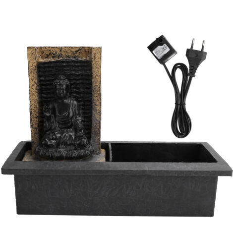 Tischbrunnen, Buddha-Wasserfall, Kunstharz-Landschaft, umweltfreundliche Tischdekoration, EU 250 V 2,5 A