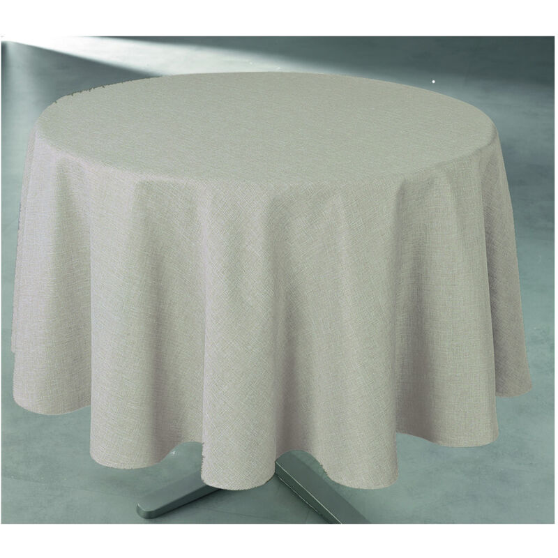 Tischdecke (0) 160cm Webmuster Leinen Beige - Access Deco