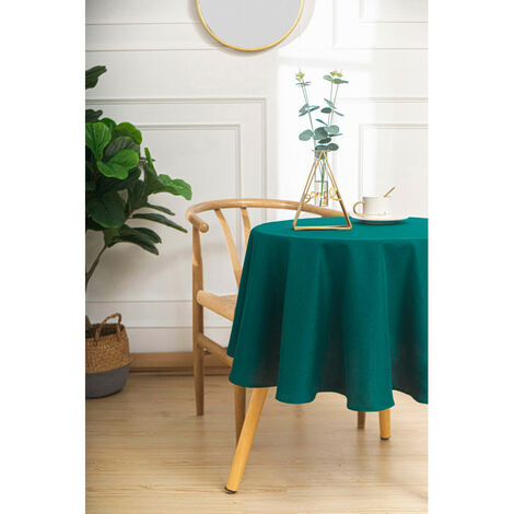 Tischdecke Anti-Flecken rund Pfauenblau