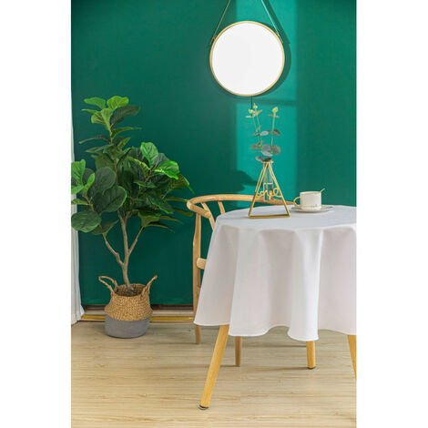 Tischdecke Anti-Flecken rund weiß