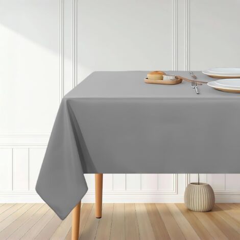 Tischdecke aus Polyester, Tischdecke Abwaschbar, Grau Tischdecken 200x140cm, Abwischbare Tischtuch für Wohnzimmer, Esszimmer, Balkon, Garten