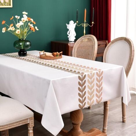 Tischdecke aus PVC-Wachstuch – Outdoor-Tischdecke – Rechteckig – Wasserfest – Waschbar – 140 x 180 cm – Kaffeeblattmuster