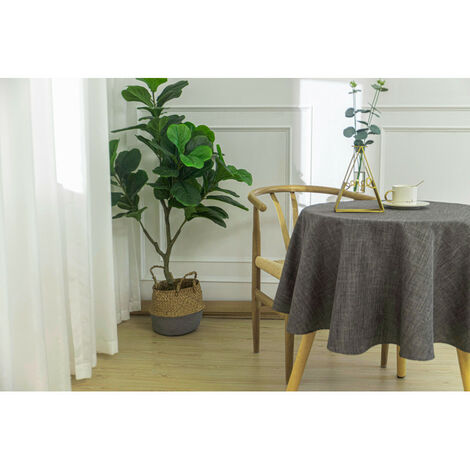 Tischdecke fleckabweisend einfarbig anthrazit rund 160 cm