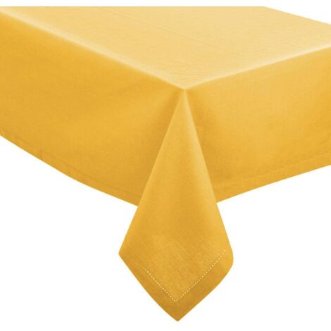Tischdecke Jane - Chambray-Baumwolle - senfgelb 140 × 240 cm