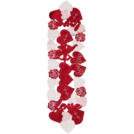 Tischdecke mit besticktem Herzmotiv zum Valentinstag, Tischdekoration im europäischen Stil