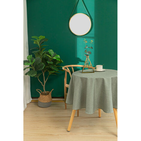 Tischdecke mit Fleckenschutz einfarbig Perle rund 160cm - -.