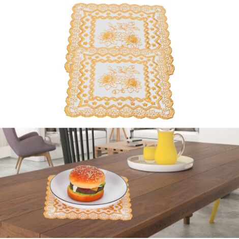Tischdecke [Typ 01] Goldfarbenes PVC 20x20cm 2er-Set - Schützt und dekoriert für Partys
