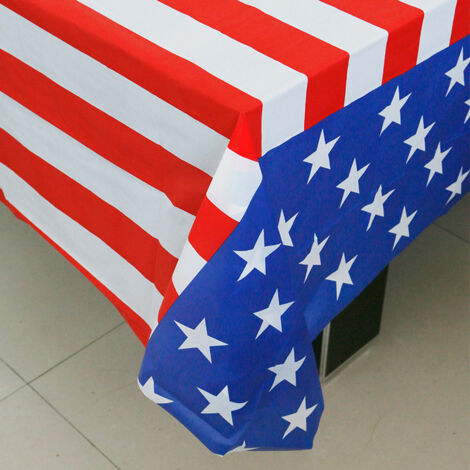 Tischdecken, 2er-Set Tischdecken aus Kunststoff mit amerikanischer Flagge (54 Zoll)