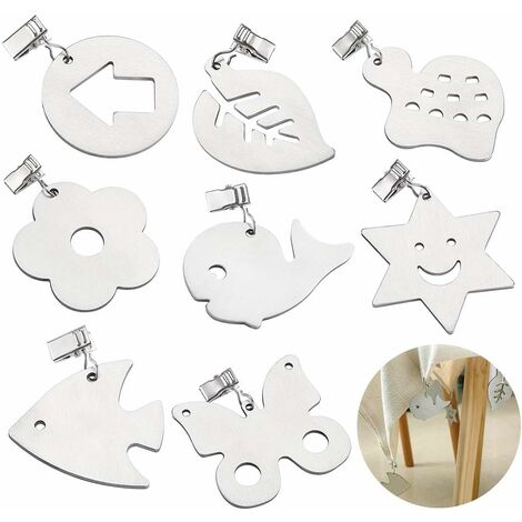 Tischdeckengewicht mit Clips, Edelstahl-Tischdeckenanhänger, Clip Blumen-Schmetterlings-Tischdecke, 8er-Set