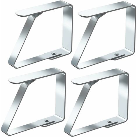 Tischdeckenklammern Tischtuch-Clips Herz-Form 4er-Set Metall Grau