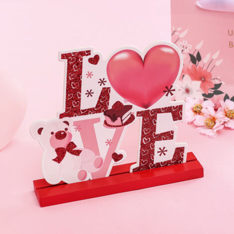Tischdekoration aus Holz zum Valentinstag – Handgefertigtes Liebesornament