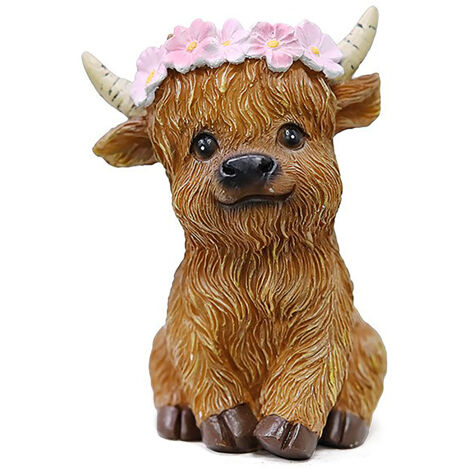 【Tischdekoration】 【Kranzkalb】 Cowboy-Bulle im Highland-Stil als Dekoration für Haus, Garten und Bauernhof