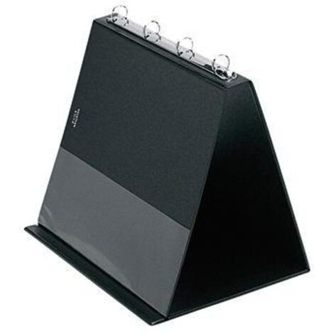 Tischflipchart DIN A4 quer 4 Ringe Rundmechanik PVC-Folie kartonverstärkt schwarz 10 Hüllen