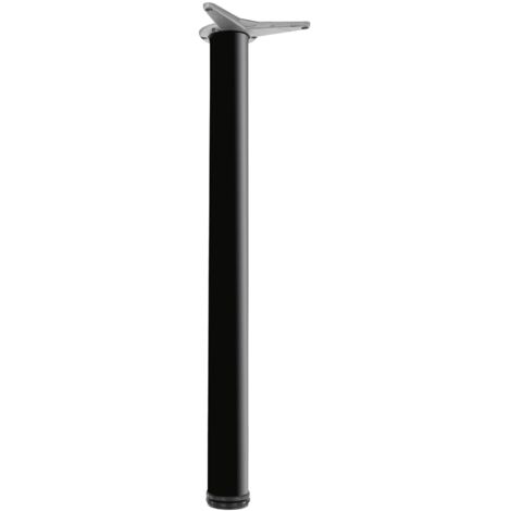 Tischfuß zylindrisch Tischbein ø 60mm Möbelbein L 700mm, Stahl schwarz lackiert